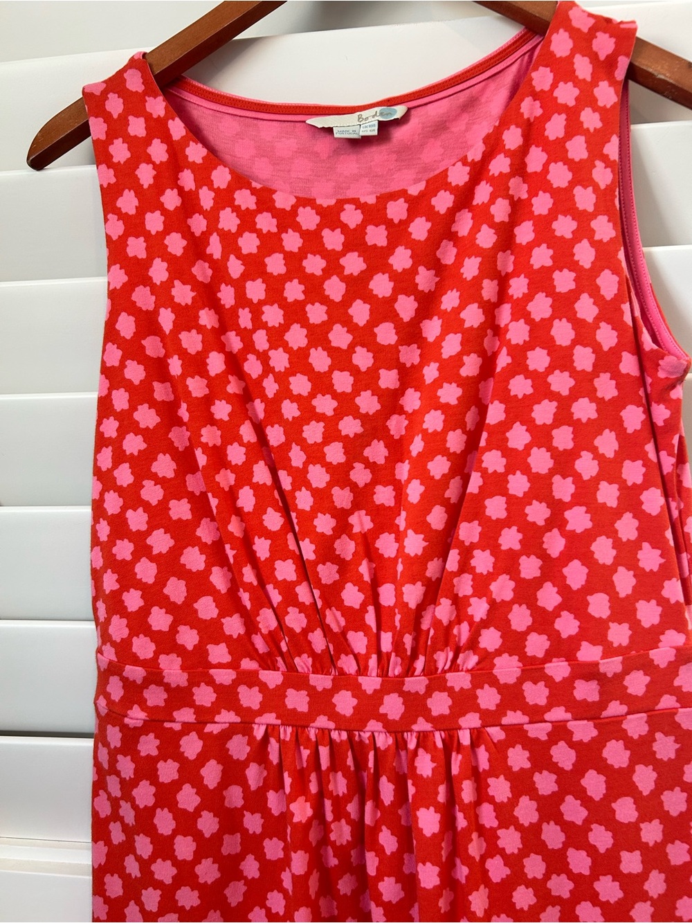 Boden red and pink sleeveless pattered dress size 6 - Picture 3 of 7